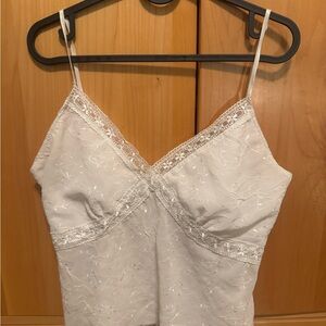 Wet Seal Ivory Lace Trim Top